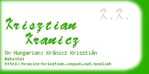 krisztian kranicz business card